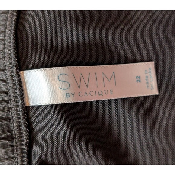 NWT Swim by CACIQUE Size 22 Black Swim Skirt Built In Briefs Stretch - Picture 6 of 9